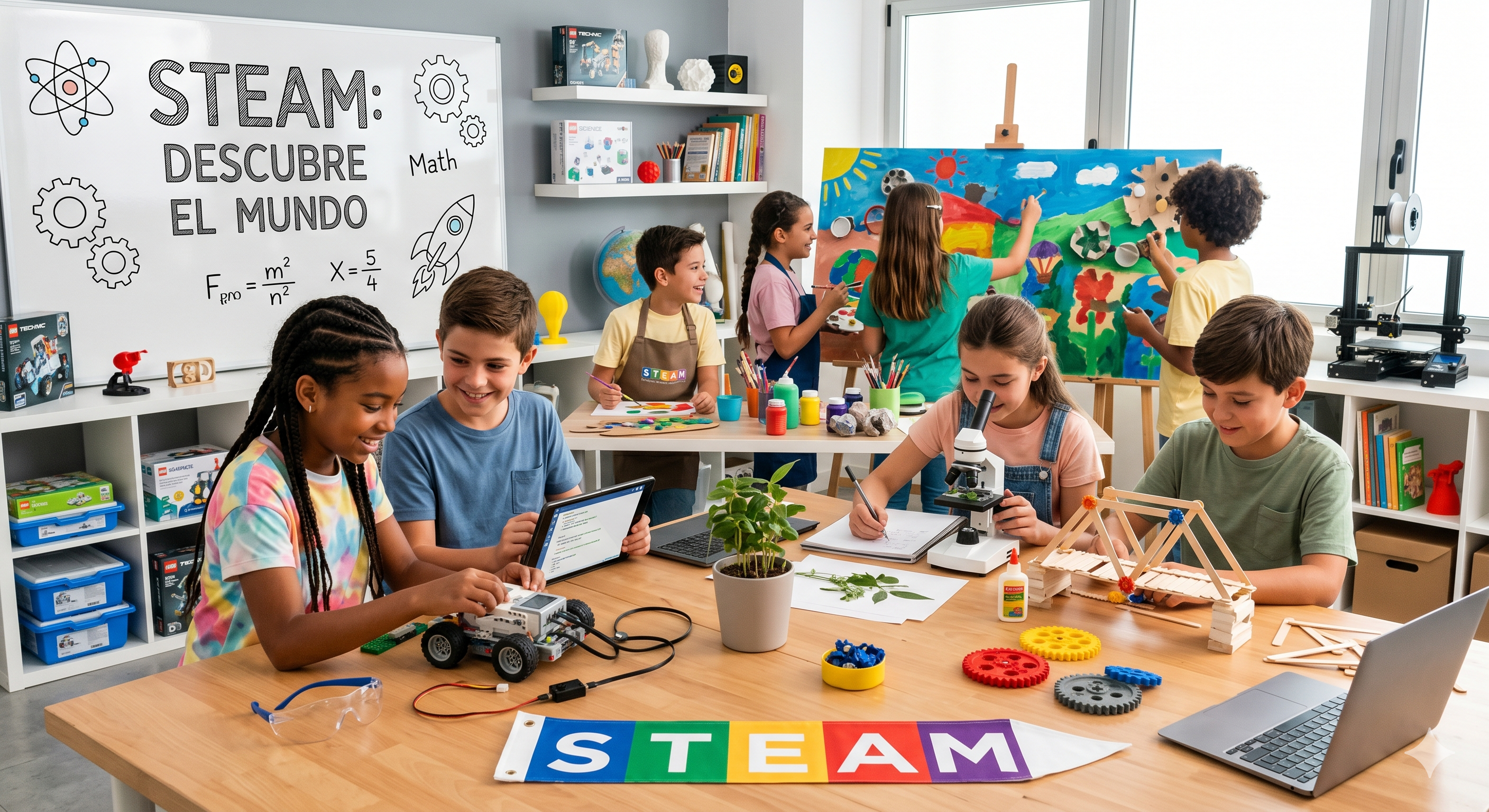 Niños haciendo experimentos de ciencias
